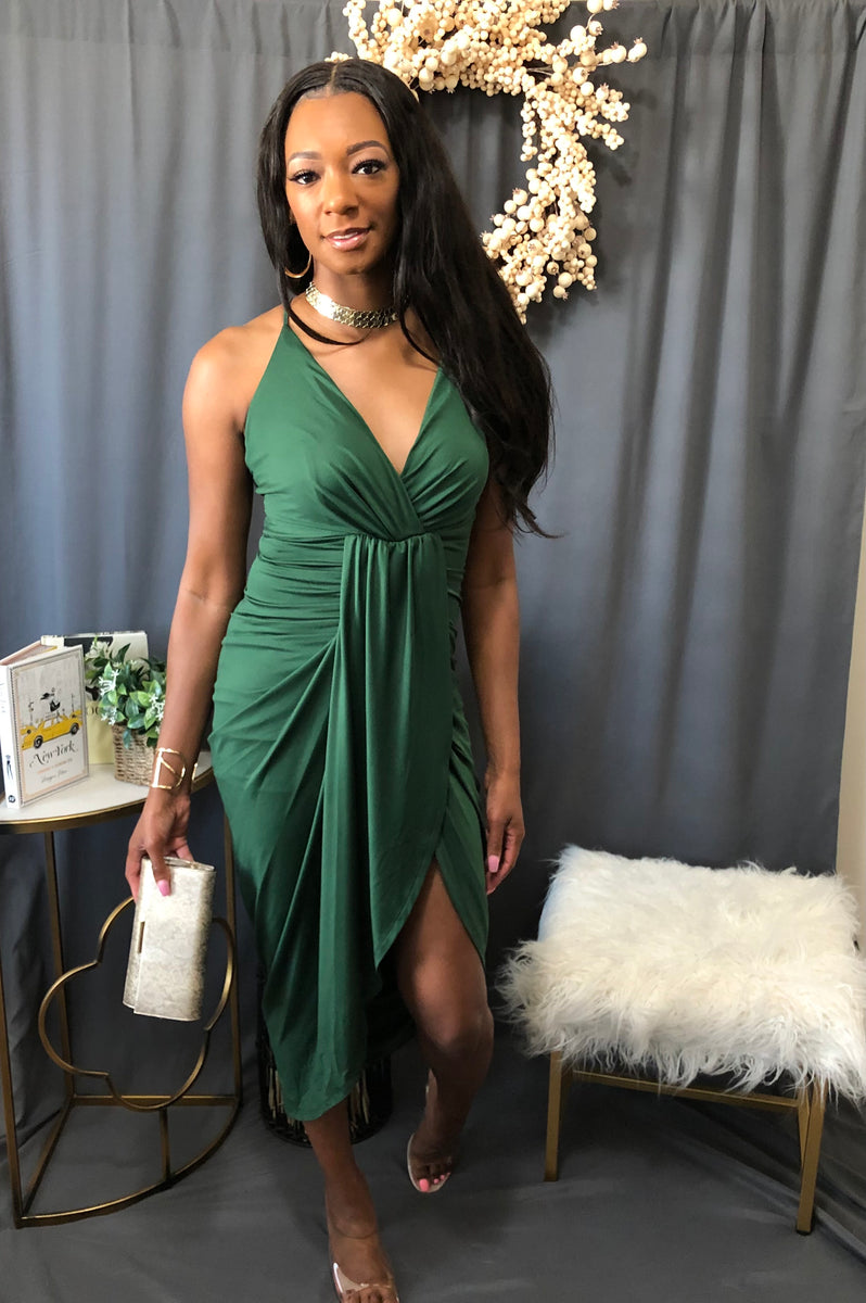 Ruch me Drape me Dress (Hunter Green) – A Lady's Thread